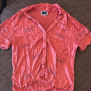 Sani Embroidered Lounge Short Set, size medium